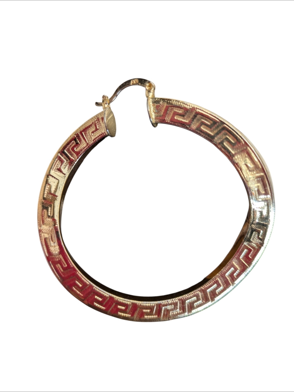 Mia Fiore Gold-Tone Greek Key Hoop Earrings, Gold Plated 14K